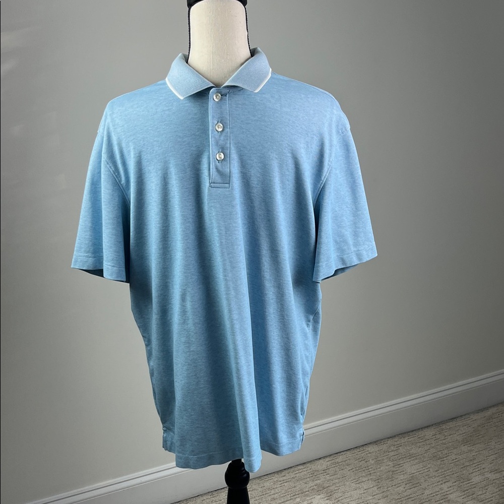 Van Heusen Air Men’s Large Sky Blue Performance Golf Polo Shirt